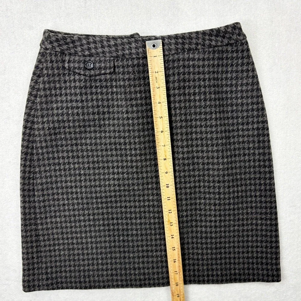 J.Crew Grey Black Houndstooth Wool Blend Mini Skirt Size 2 / 26 See Measurements